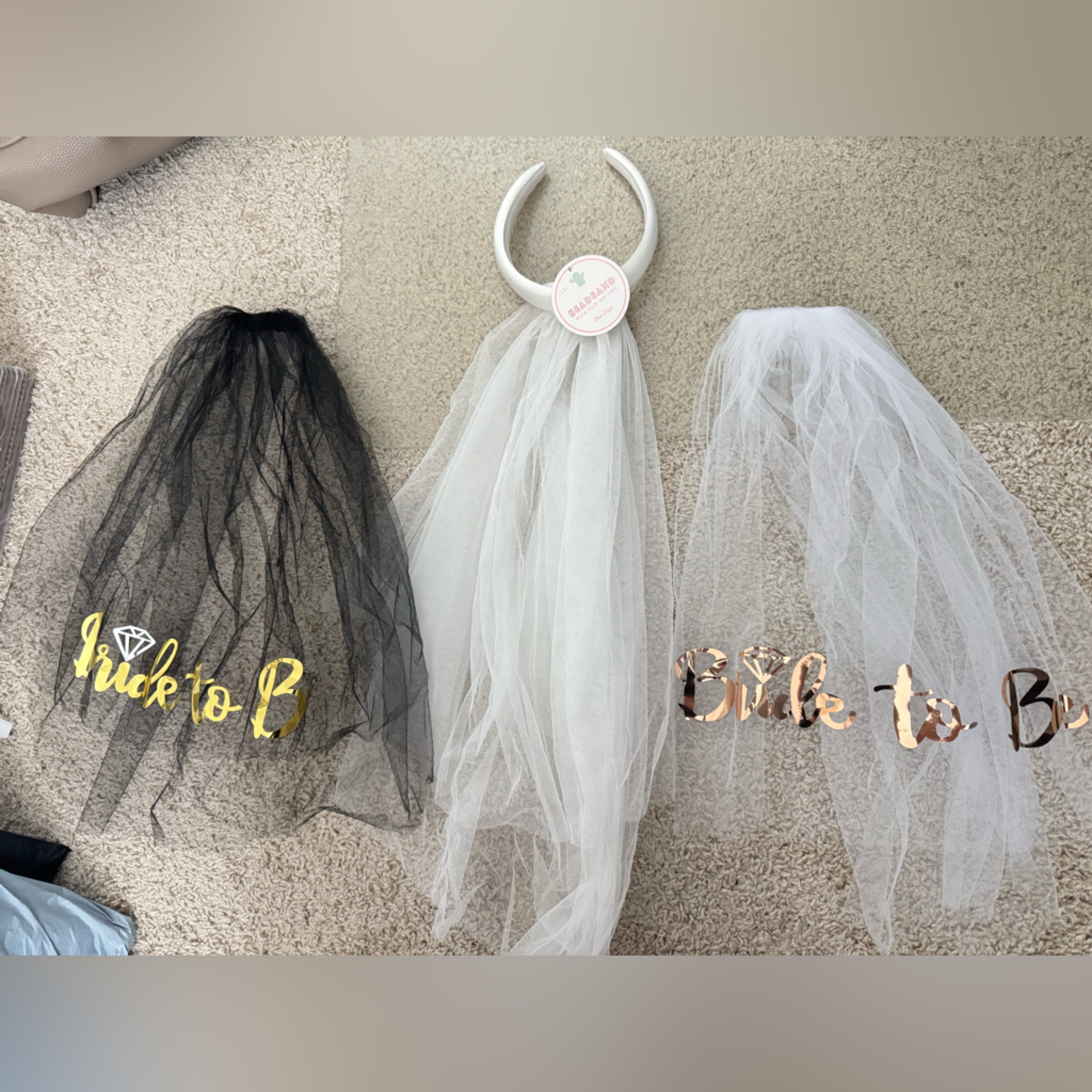 3 Bride Party Veils